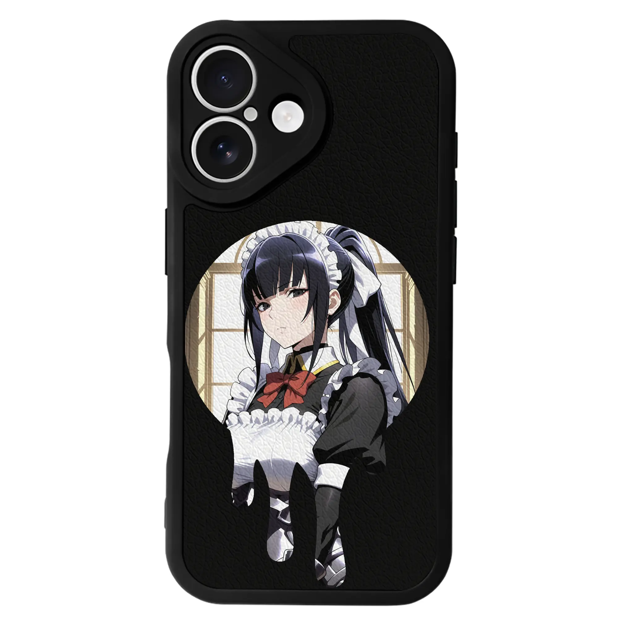 オーバーロード グッズ ナーベラル・ガンマ - IPhone 16シリーズ対応 ・ シリコンスマホケース ・ レザー調 ・ 高精度フィット ・ 耐衝撃 ・ ワイヤレス充電対応 ・ 精密カット